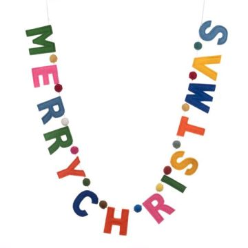 Floralsilk Felt Merry Christmas Garland