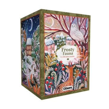 Gibsons Frosty Fauna 3 X 500 Piece Puzzles