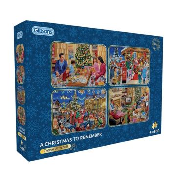 Gibsons A Christmas To Remember 4 X 500 Piece Puzzles