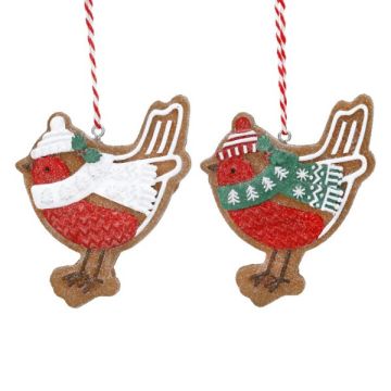 Gisela Graham Resin Dressed Gingerbread Robin Decoration (2 Options)