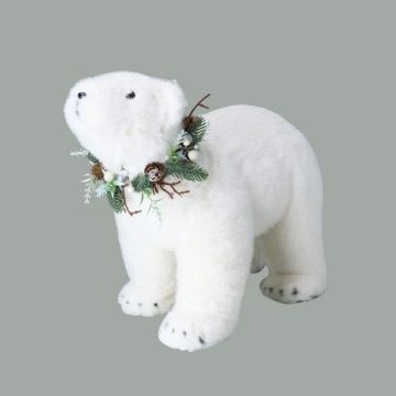 Gisela Graham White Faux Fur Polar Bear Ornament