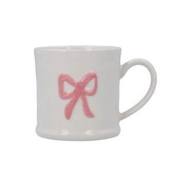 Gisela Graham Pink Bow Stoneware Mini Mug