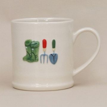 Gisela Graham Gardening Embossed Stoneware Mug
