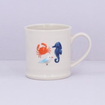 Gisela Graham Crab Mix Embossed Stoneware Mug