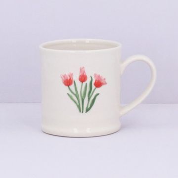 Gisela Graham Tulips Embossed Stoneware Mug