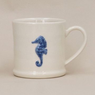 Gisela Graham Seahorse Embossed Stoneware Mini Mug