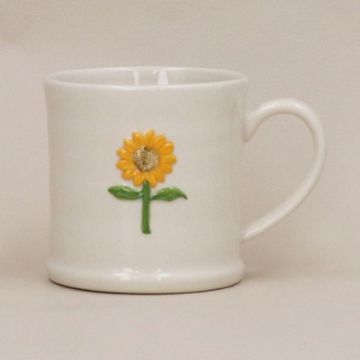 Gisela Graham Sunflower Embossed Stoneware Mini Mug