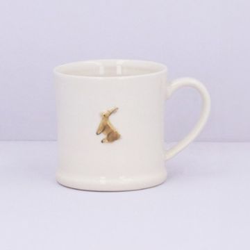 Gisela Graham Hare Embossed Stoneware Mini Mug