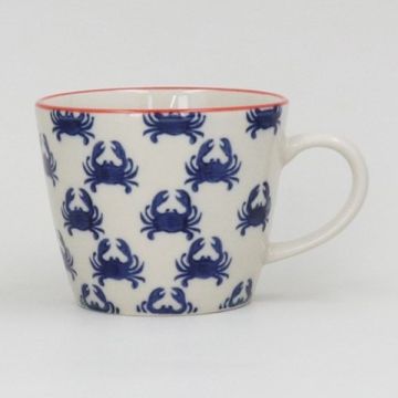 Gisela Graham Navy Crab Stoneware Mug