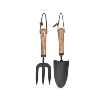 Garden Trading Horton Fork And Trowel Set In Black - Ash & Steel