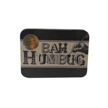 Tin Treats Typography Bah Humbug Tin With Humbugs 125g