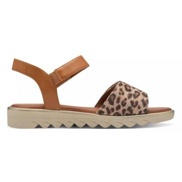 Jana Softline Flat Sandal With Velcro 903 Leopard 39