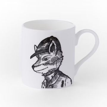 Wild Things Edgar Fox Bone China Mug - Opaque Black