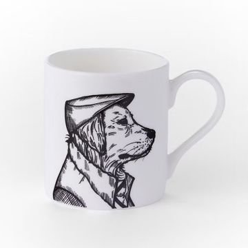 Wild Things Ted Retriever Bone China Mug - Opaque Black