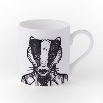 Wild Things Hector Badger Bone China Mug - Opaque Black