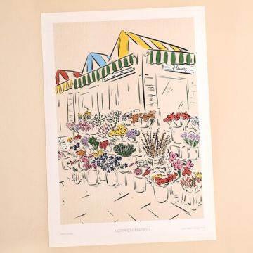 Jenna Crush Norwich Market A3 Art Print