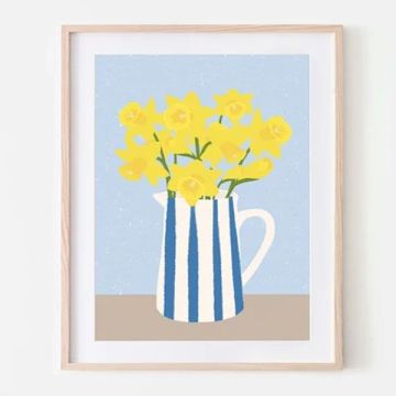 Jenna Crush Daffodil Vase A3 Art Print