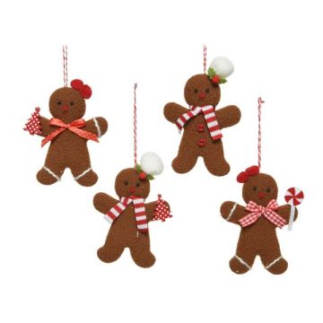 Gingerbread Polyester With Bow With Chef Hat 4 Assorted