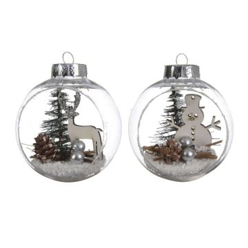 Kaemagik Transparent Christmas Landscape Bauble 8cm X 8cm