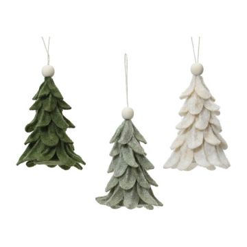 Hanging Felt Christmas Tree 3 Assorted 10m X 10cm X 14cm