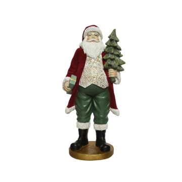 Santa Claus Polyresin With Christmas Tree & Present