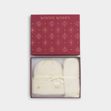 Katie Loxton Gift Boxed Hat And Mitten Set White One Size