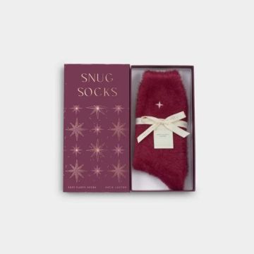 Katie Loxton Gift Boxed Fluffy Socks - Star Cherry One Size