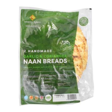 Leicester Bakery 2 Handmade Garlic & Coriander Naan Breads
