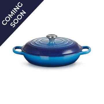 Le Creuset Signature Cast Iron Shallow Casserole Azure Blue 30cm