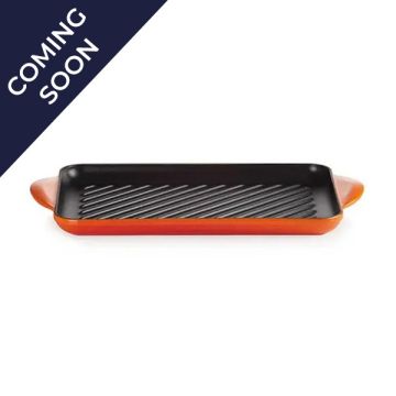 Le Creuset Cast Iron Rectangular Grill Volcanic Orange 32cm