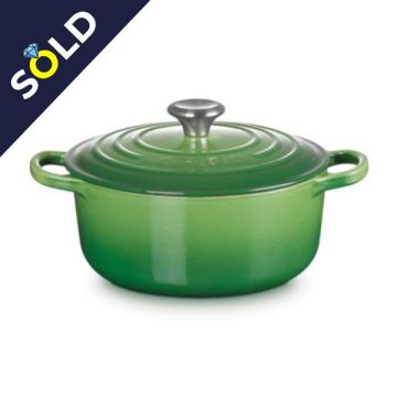 Le Creuset Cast Iron Round Casserole Dish Bamboo Green 24cm