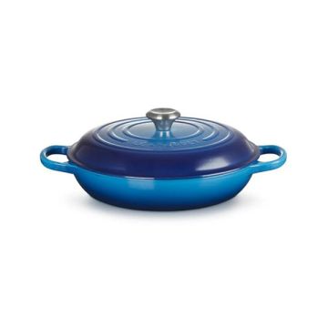 Le Creuset Signature Cast Iron Shallow Casserole Azure Blue 30cm