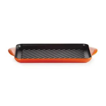Le Creuset Cast Iron Rectangular Grill Volcanic Orange 32cm
