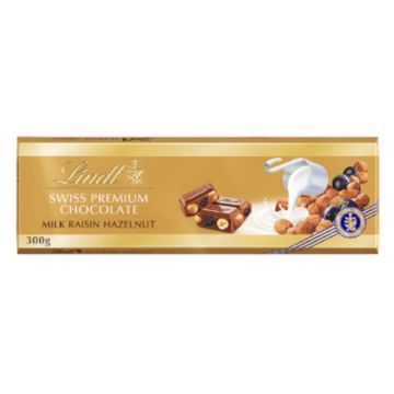 Lindt Gold Hazelnut & Raisin Bar 300g