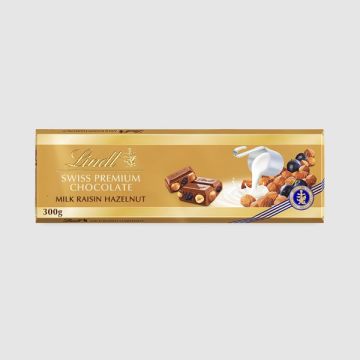 Lindt Gold Hazelnut & Raisin Bar 300g