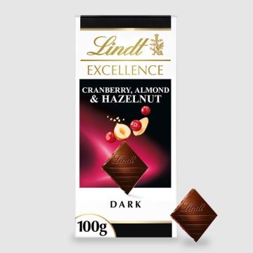 Lindt Excellence Cranberry, Almond & Hazelnut Bar 100g