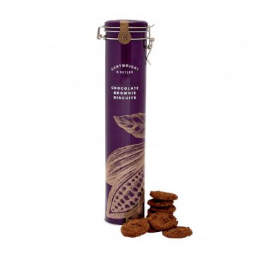 Cartwright & Butler Chocolate Brownie Biscuits in Tall Tin 300g