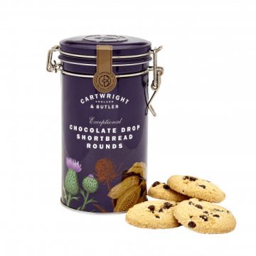 Cartwright & Butler Chocolate Drop Shortbread Rounds Tin 200g