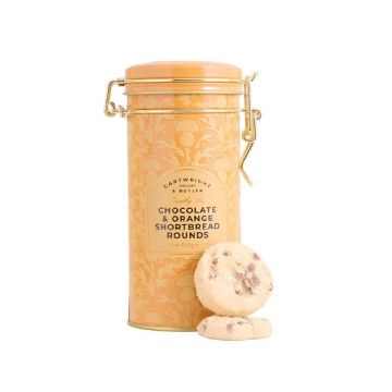 Cartwright & Butler Chocolate & Orange Shortbread Rounds In Tin 150g