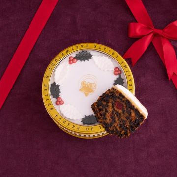 Cartwright & Butler Gold Christmas Merry Christmas Iced Round Cake Tin 700g