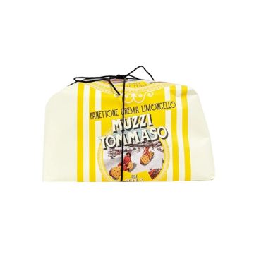 Muzzi Panettone With Candied Lemon Peel & Limoncello Cream Hand Wrapped 1000g