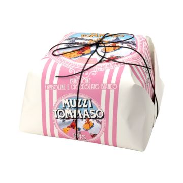 Muzzi Panettone With Strawberries, White Chocolate & Green Pepper Hand Wrapped 750g