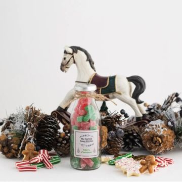Norfolk Jar Kitchen Red & Green Fizzy Candy Canes Sweet Bottle (Ve) 250ml