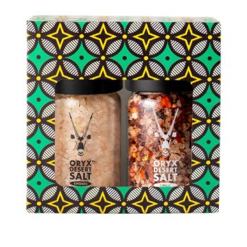 Oryx Desert Salt - Smoked Salt & Chilli Salt Grinders 2 Piece Gift Box