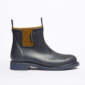 Merry People Bobbie Wellington Boot Oxford Blue & Tan 5
