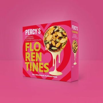 Percy's White Choc, Raspberry And Pistachio Florentines 115g