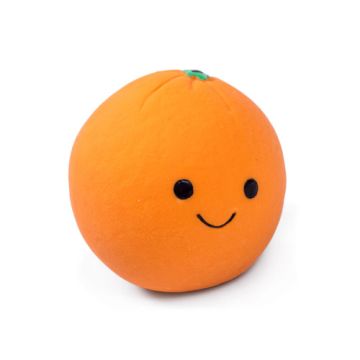 Foodie Faces Latex Orange Dog Toy Small