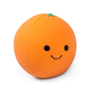 Foodie Faces Latex Orange Dog Toy Large