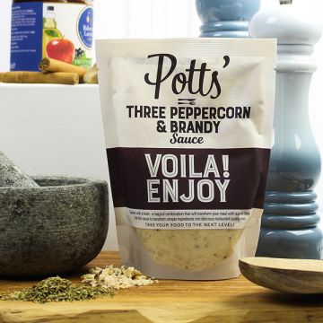 Potts Three Peppercorn with Brandy Sauce 250g
