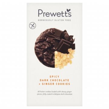 Prewetts Gluten Free Spicy Dark Chocolate & Ginger Cookies 150g